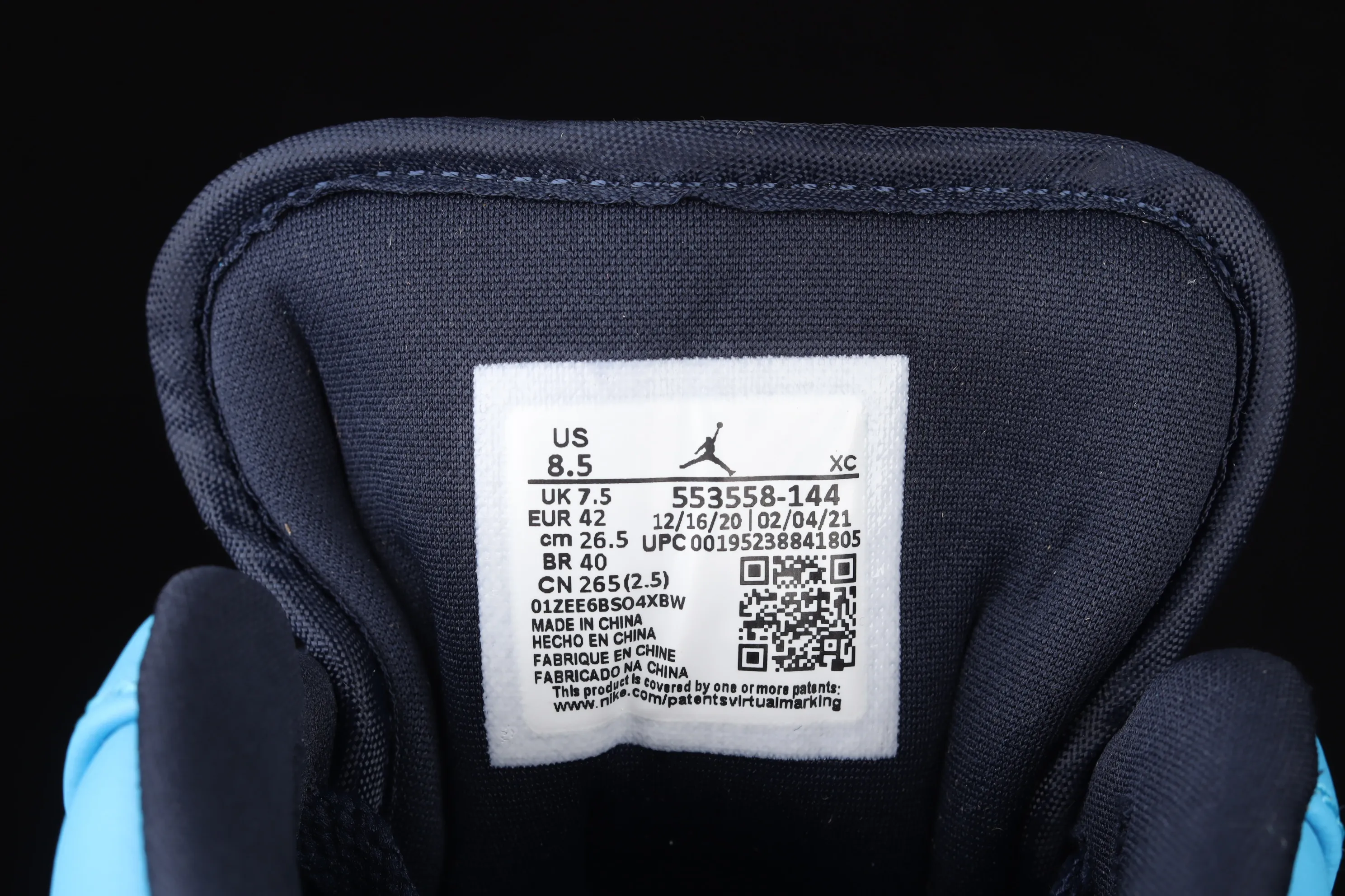 All categories Air Jordan Jordan series basketball shoes Air Jordan 1 Low G version pure original Air Jordan 1 Low AJ1 Joe 1 North Carolina blue low-top cultural and leisure sports sneakers 553558-144